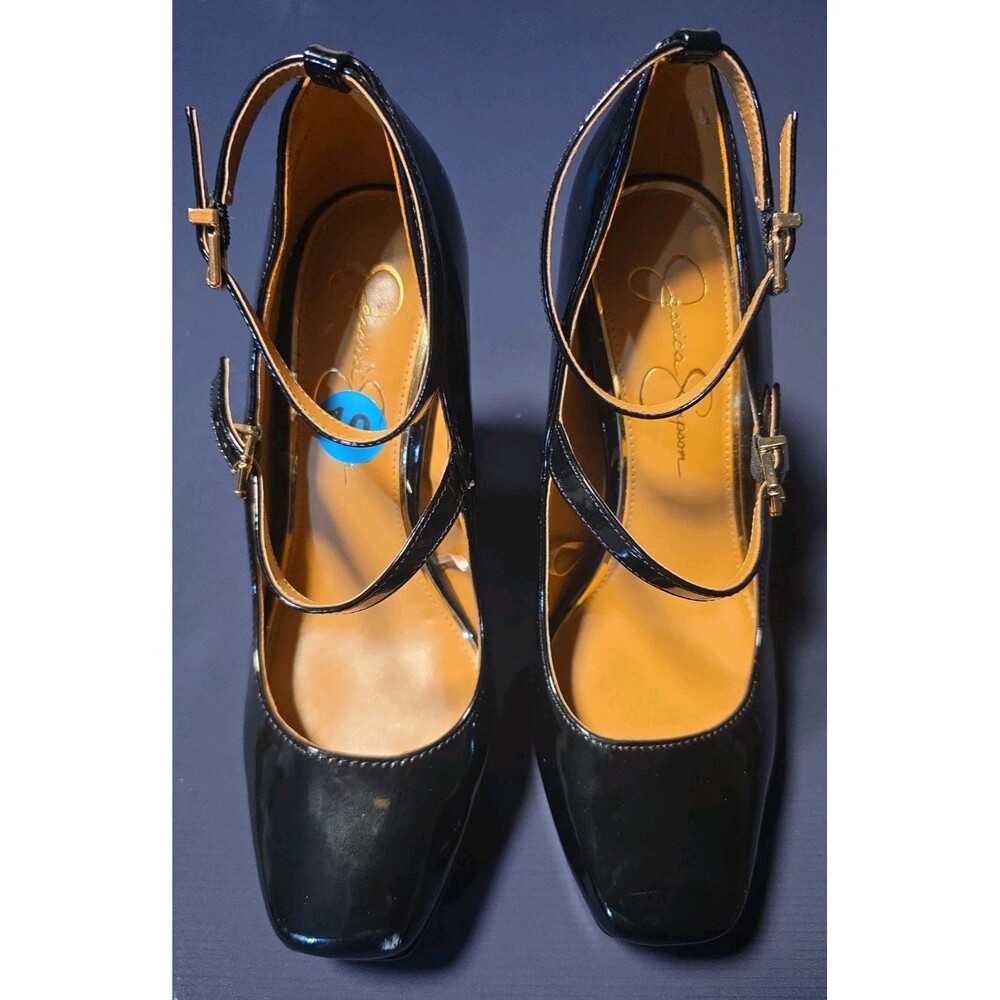 Jessica Simpson Kenyon Chunky Platform Patent Leather Mary Jane Shoes Sz 10